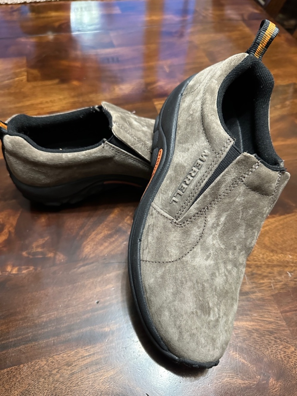 Merrell Men's Taupe Suede Slip-On Loafers with Black Trim
